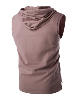 Lovely Casual Hooded Collar Coffee Vest