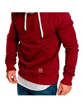 Lovely Casual Basic Wine Red Hoodie