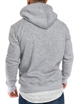 Lovely Casual Basic Light Grey Hoodie