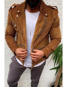 Lovely Casual Basic Brown Jacket